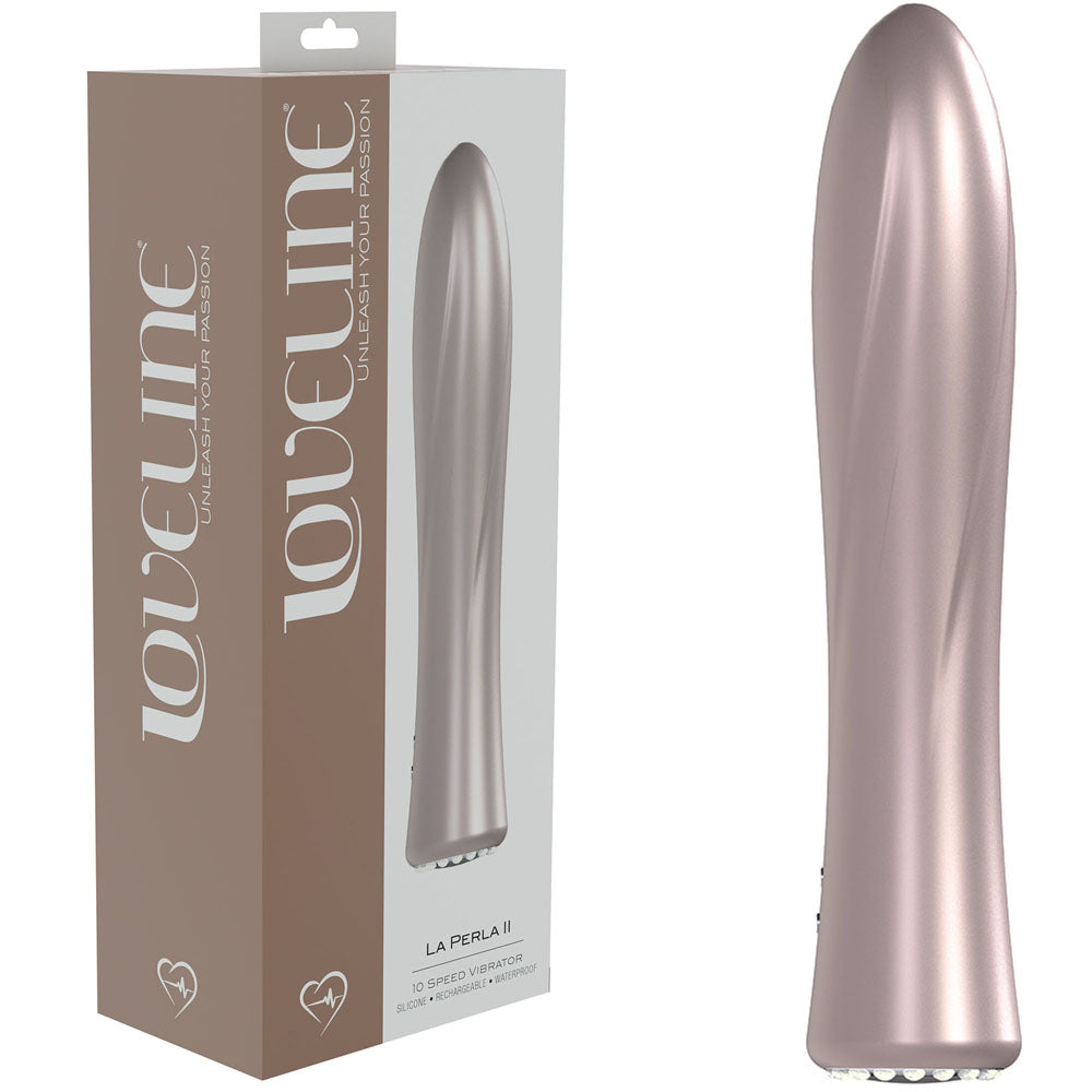 LOVELINE La Perla II - Pearlescent Pink USB Rechargeable Vibrator (19.2 cm, Body-Safe Silicone)