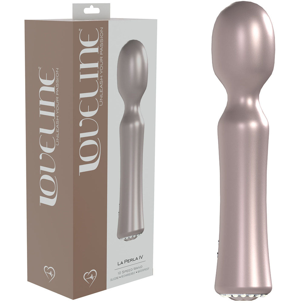 LOVELINE La Perla IV - Pearlescent Pink 19.2 cm Body-Safe USB Rechargeable Massage Wand for Wellness