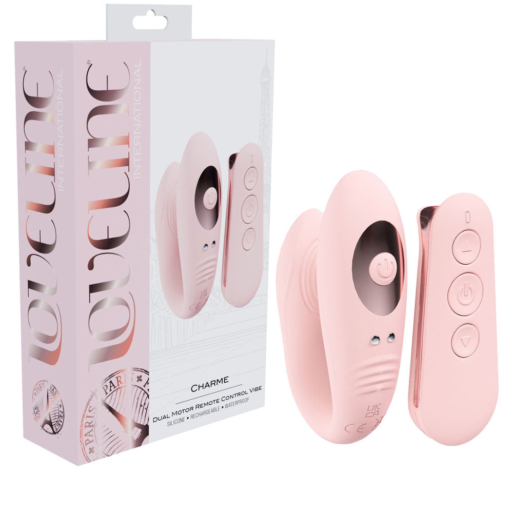 LOVELINE Charme Dual Motor Vibrator – Pink USB Rechargeable with Wireless Remote for Enhanced Pleasure
