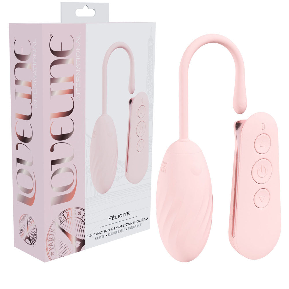 LOVELINE Felicite - Pink USB Rechargeable Vibrating Egg with Wireless Remote Control – Body-Safe, Gender-Neutral Wellness Toy