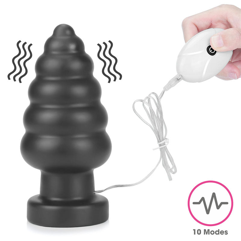 Intimelly Vibrating Anal Toy – Body-Safe Silicone – 17.8 cm – Black