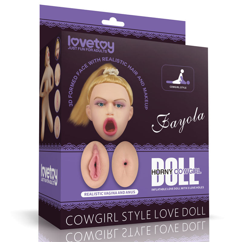 Fayola Body-Safe Inflatable Love Doll - Horny Cowgirl Design (Realistic and Durable)