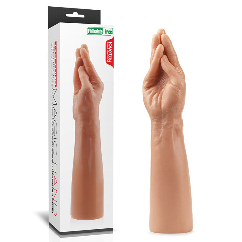 King-Sized 13.5'' Realistic Magic Hand Dildo - Flesh Color (Premium Body-Safe Material, 36 cm Length)