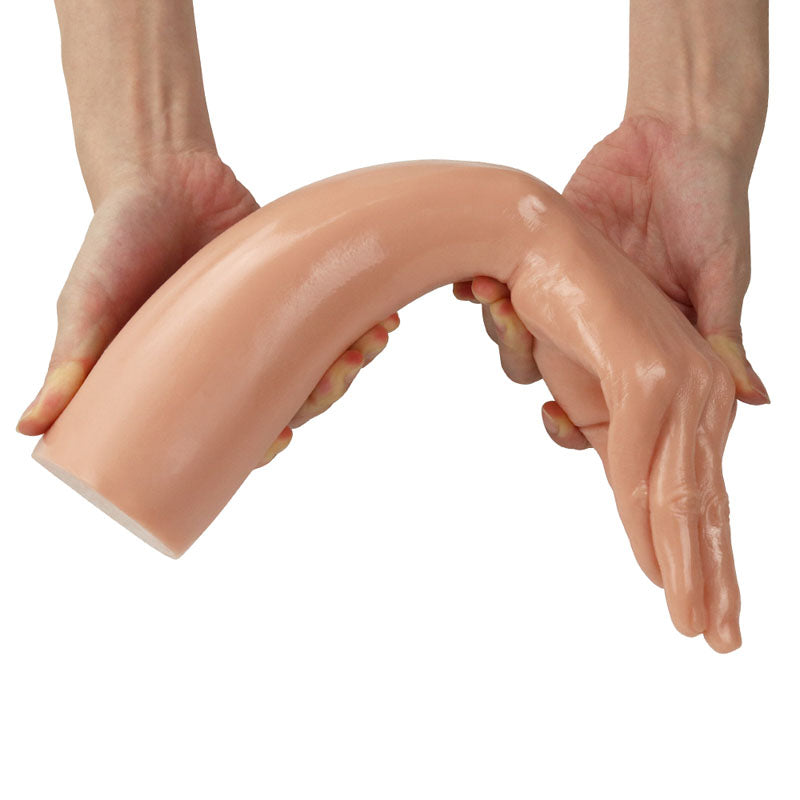 King-Sized 13.5'' Realistic Magic Hand Dildo - Flesh Color (Premium Body-Safe Material, 36 cm Length)