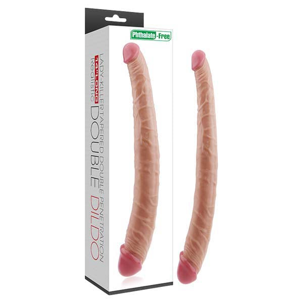 Lady-Killer Body-Safe Tapered Double Dildo – Flesh 35.5 cm (14'') Double Dong for Couples