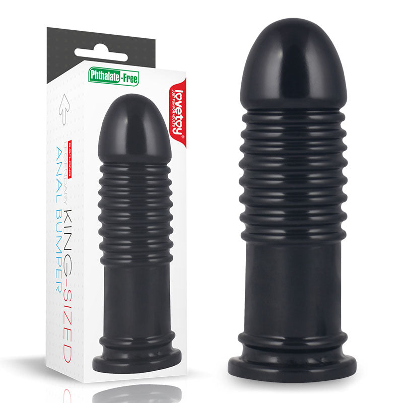 King Sized 8-Inch Body-Safe Silicone Anal Bumper - Black Mega Butt Plug (22.5 cm, USB Rechargeable)