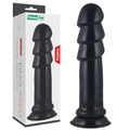King-Sized Body-Safe Silicone Anal Plug with Ripples - Black 28.5 cm (11.5'') Mega Size