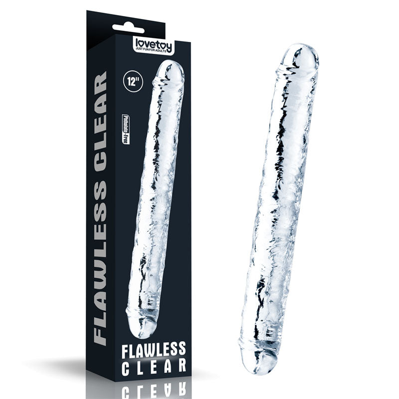 Flawless Clear Double Dildo – 12 inch (30 cm) Body-Safe Double Dong for Enhanced Pleasure