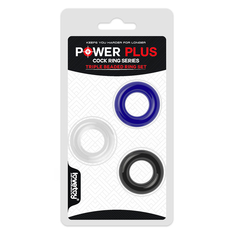 Power Plus Body-Safe Triple Donut Ring Set – Vibrant Cock Rings for Enhanced Pleasure (Set of 3)