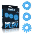 Lumino Play Glow-in-the-Dark Penis Rings - 3-Pack Blue Cock Rings for Enhanced Pleasure and Comfort