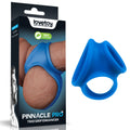 Pinnacle Pro Trio Grip Enhancer - Unisex Blue Cock & Balls Ring (Body-Safe, Adjustable Fit)