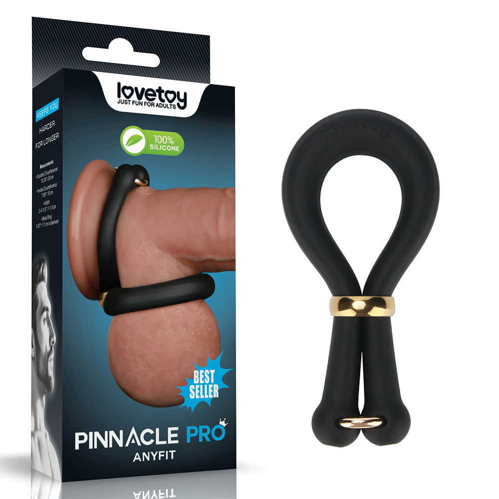 Pinnacle Pro Body-Safe Adjustable Cock Ring - Black (Comfort Fit, Versatile Design)