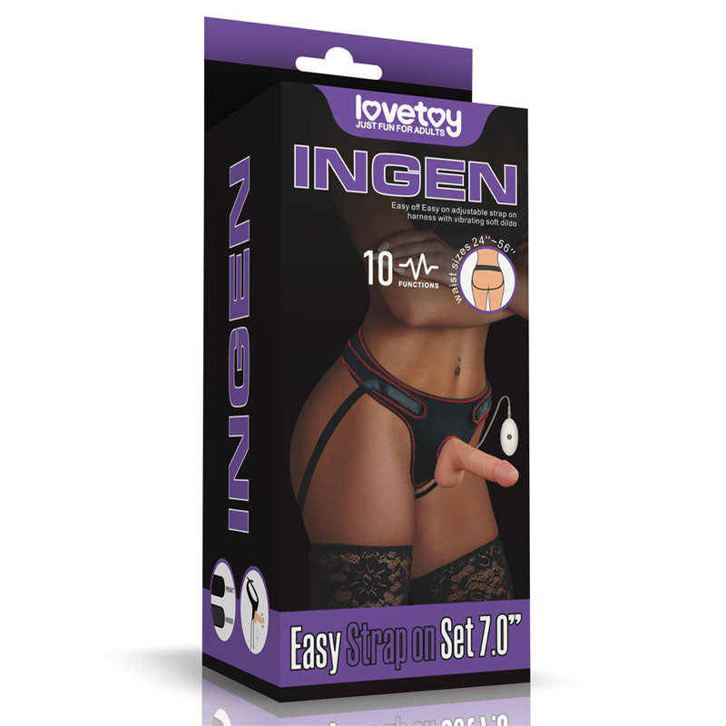 Ingen Strap-On – Vibrating, Body-Safe Silicone – Flesh – 17.8 cm