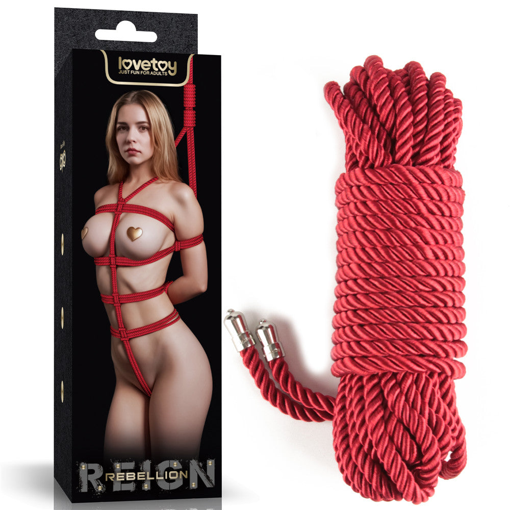 Rebellion Reign Silky Bondage Rope – 10 Metre Length in Red – Soft, Durable, and Body-Safe for All Bondage Enthusiasts