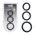 LEVELZ Adjustable Silicone Cock Ring Trio - S/M/L - Black - Body-Safe Set for Enhanced Pleasure