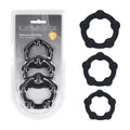 LEVELZ Body-Safe Silicone Beaded Cock Ring Set – 3 Sizes in Black (Enhance Pleasure, Comfortable Fit)