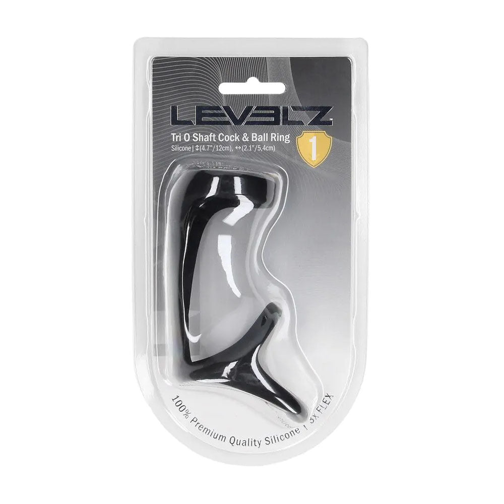 LEVELZ black Tri-O silicone cock and ball ring – image 6