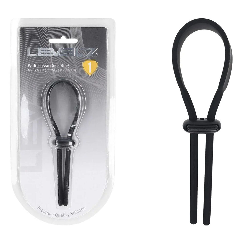 LEVELZ Adjustable Silicone Cock Ring for Enhanced Pleasure - Black (Unisex, Body-Safe, Comfortable Fit)