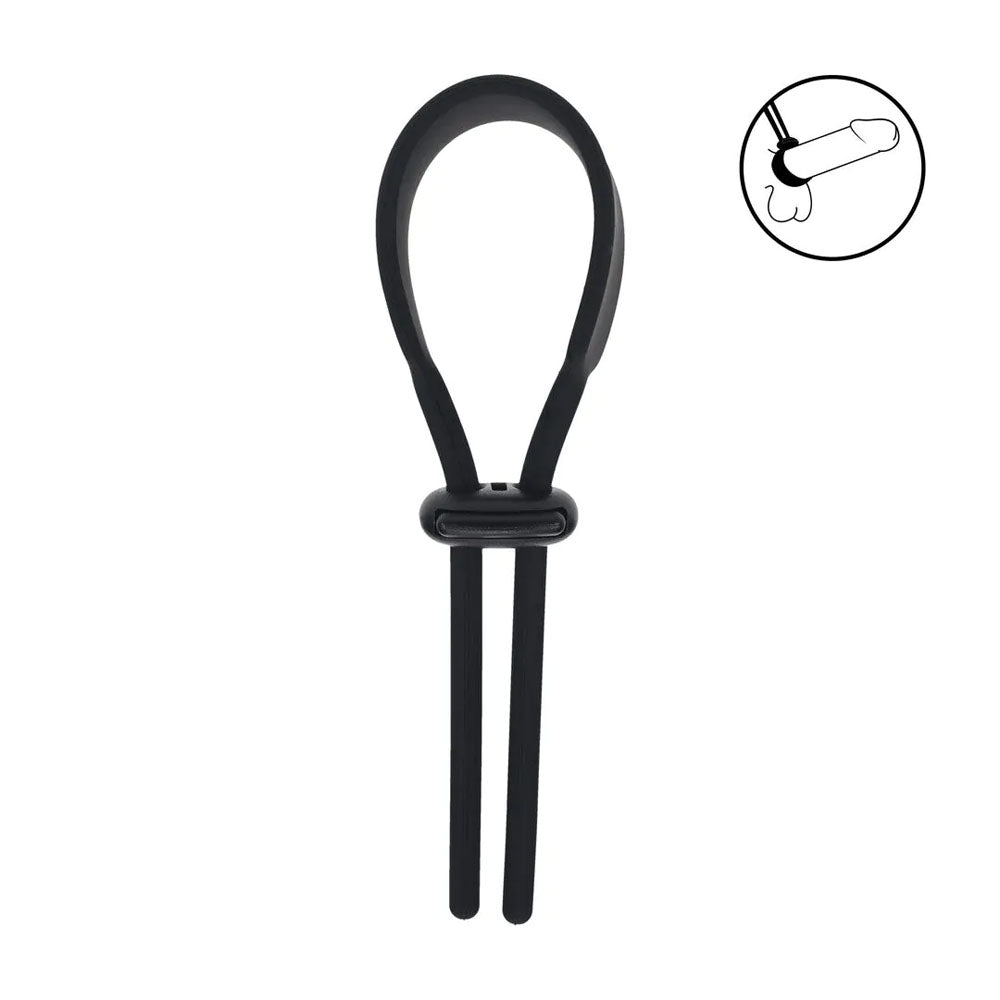 LEVELZ Adjustable Silicone Cock Ring for Enhanced Pleasure - Black (Unisex, Body-Safe, Comfortable Fit)