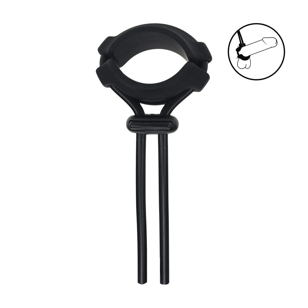 LEVELZ Adjustable Wide Detachable Cock Ring – Black – Body-Safe, Comfortable Fit for Enhanced Pleasure