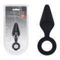 LEVELZ Body-Safe Silicone Anal Plug with Loop - Medium - Black - Comfortable & Versatile Butt Plug for All Users