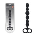 LEVELZ Body-Safe Silicone Beaded Anal Probe with Double Loop Grip - Black (24.5 cm, USB Rechargeable)
