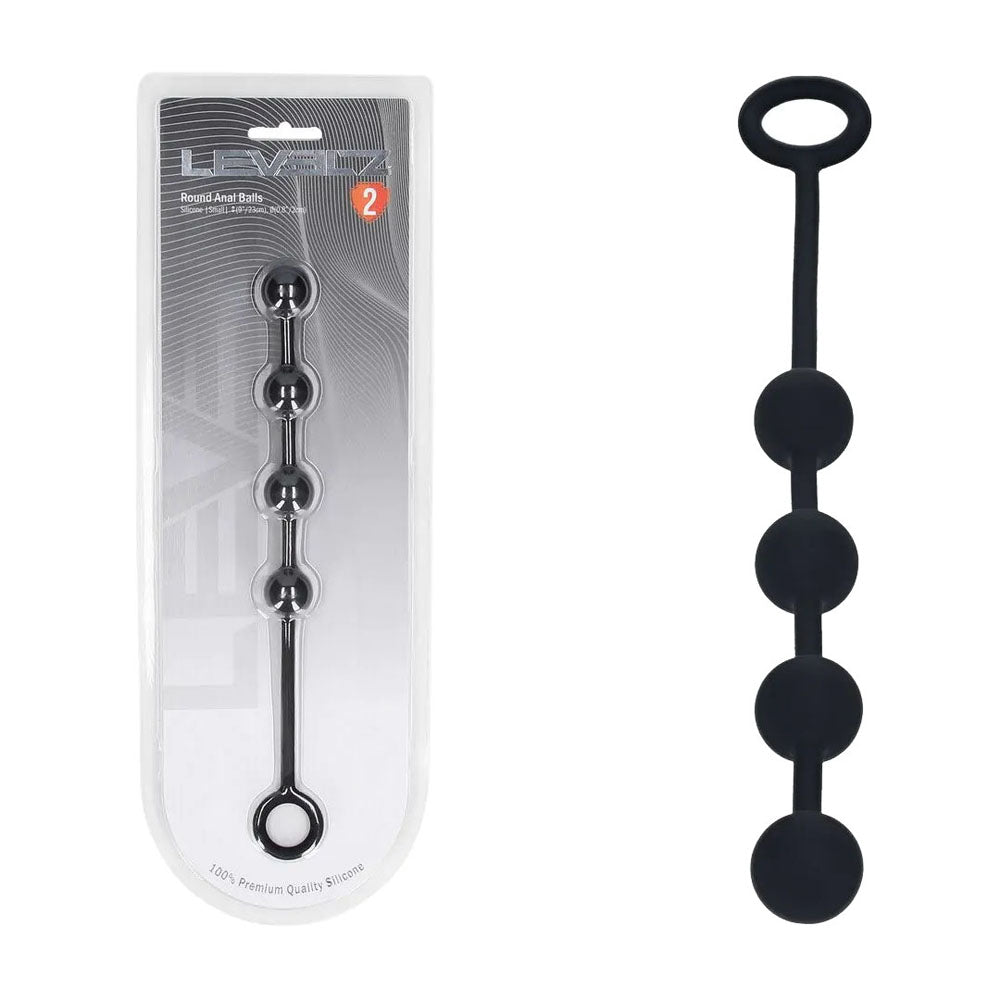 LEVELZ Body-Safe Silicone Anal Balls – Small 20mm - Black (23 cm, Perfect for All Genders)