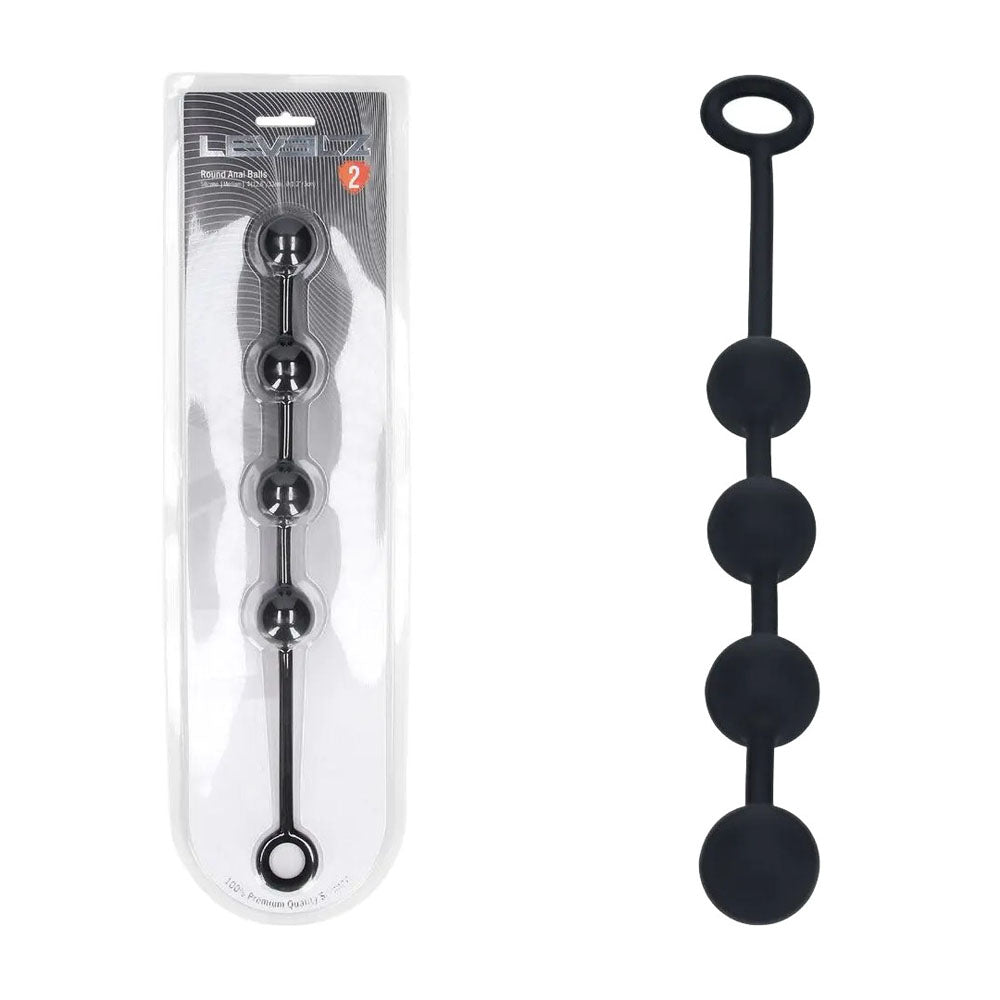 LEVELZ Body-Safe Silicone Medium Anal Balls - 20mm - Black (32 cm, Perfect for All Genders)