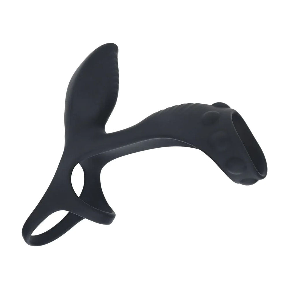 LEVELZ black vibrating cock and ball ring with shaft loop – image 3
