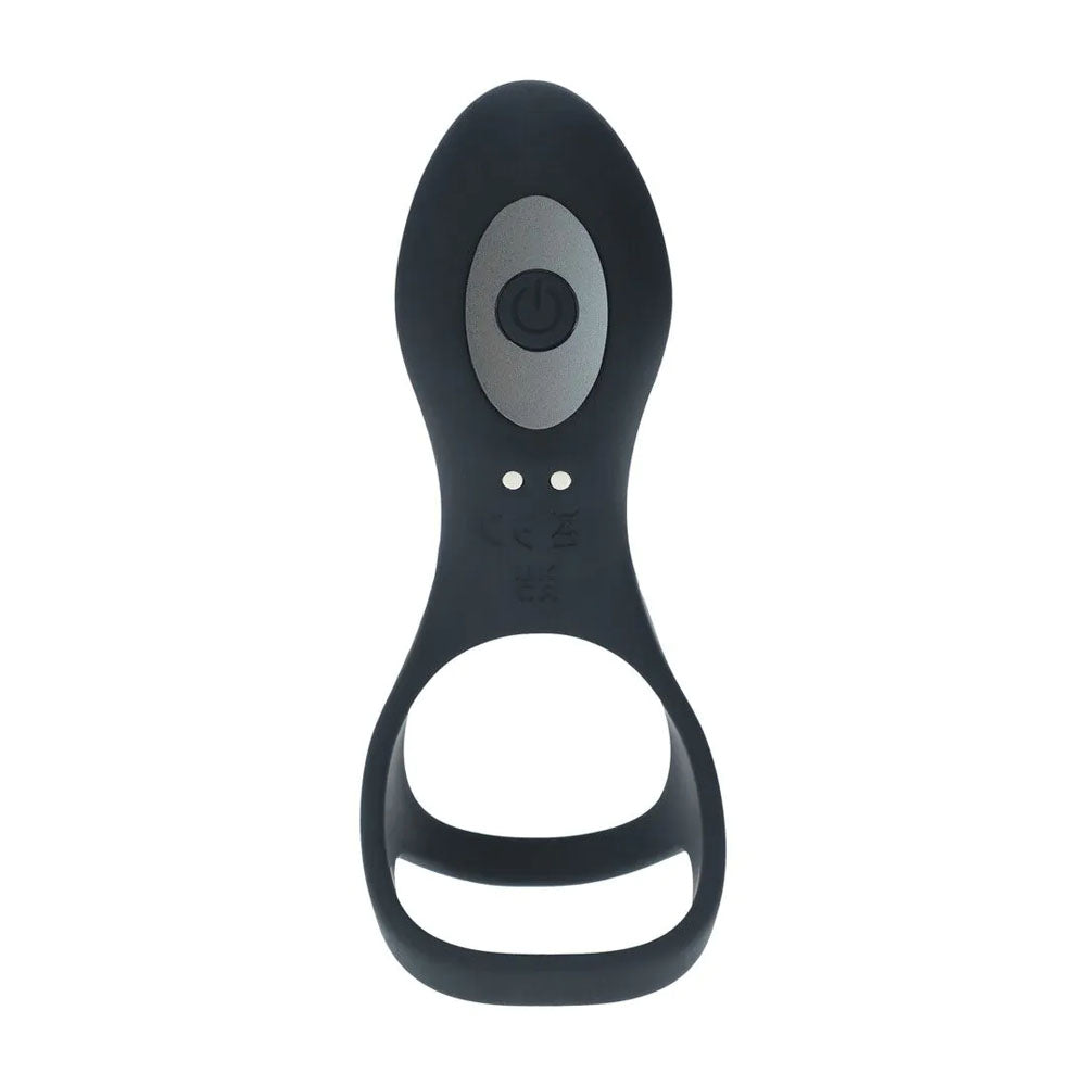 LEVELZ black vibrating cock and ball ring with shaft loop – image 4
