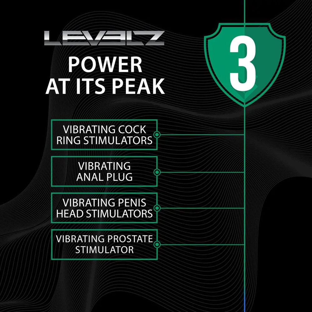 LEVELZ black vibrating cock and ball ring with shaft loop – image 7