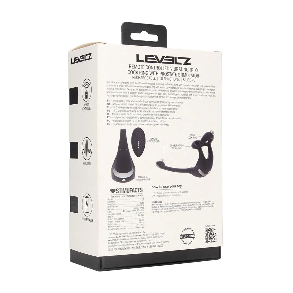 LEVELZ black vibrating Tri-O cock ring with prostate stimulator – image 9