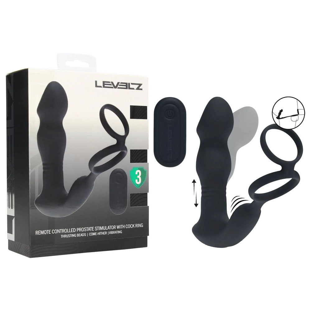 LEVELZ remote control thrusting prostate massager with cock ring