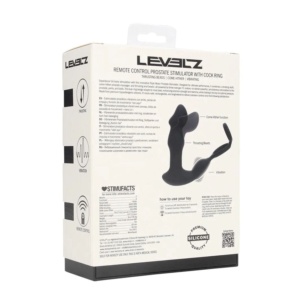 LEVELZ remote control thrusting prostate massager with cock ring – image 9