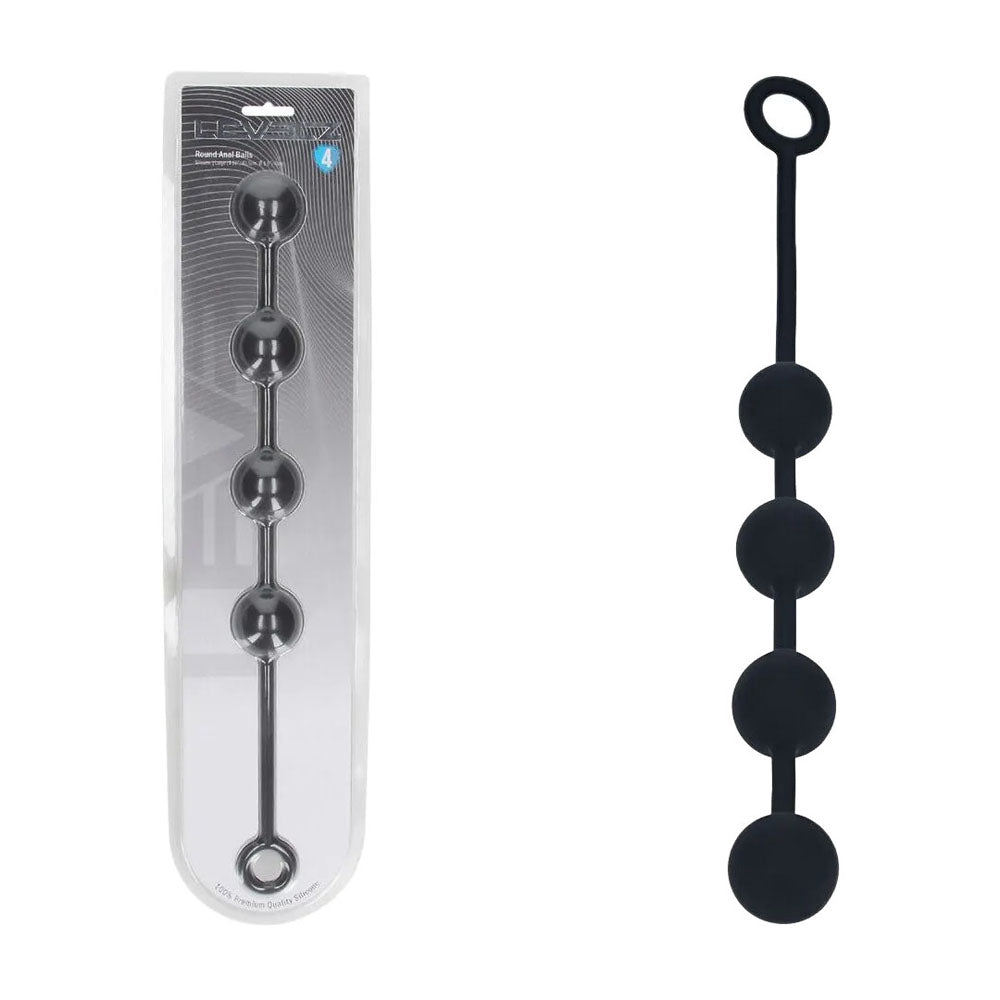 LEVELZ Body-Safe Silicone Large Anal Beads - 40mm - Black (40.5 cm, Perfect for Wellness and Pleasure)