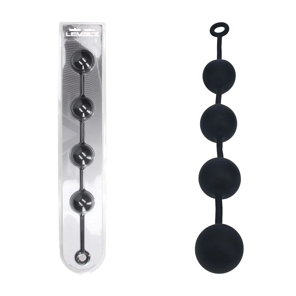 LEVELZ Premium Body-Safe Silicone XXL Anal Beads - 60mm - Black (52.5 cm, Easy to Clean, Flexible Design)