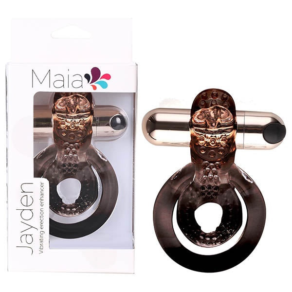 Maia Jayden - Rose Gold Rechargeable Vibrating Cock & Ball Rings for Ultimate Pleasure