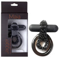 Maia Jagger - Body-Safe USB Rechargeable Vibrating Cock & Ball Ring in Classic Black (Wellness-Focused Design)