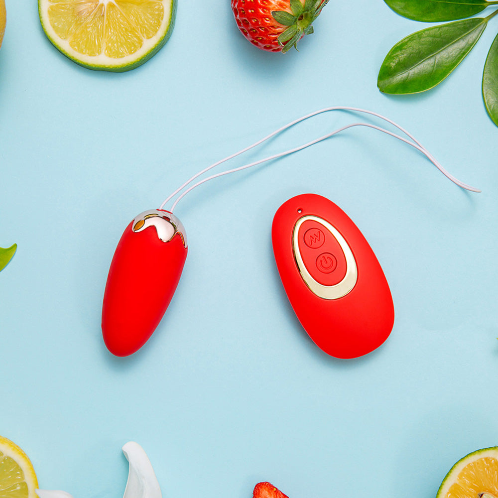 Maia SHORTCAKE - Red USB Rechargeable Vibrating Egg with Wireless Remote for Intimate Wellness