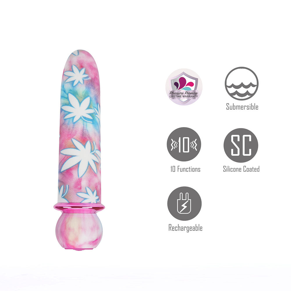 Maia JAGUAR 420 Tie Dye Bullet Vibrator – 10.1 cm USB Rechargeable, Body-Safe Silicone