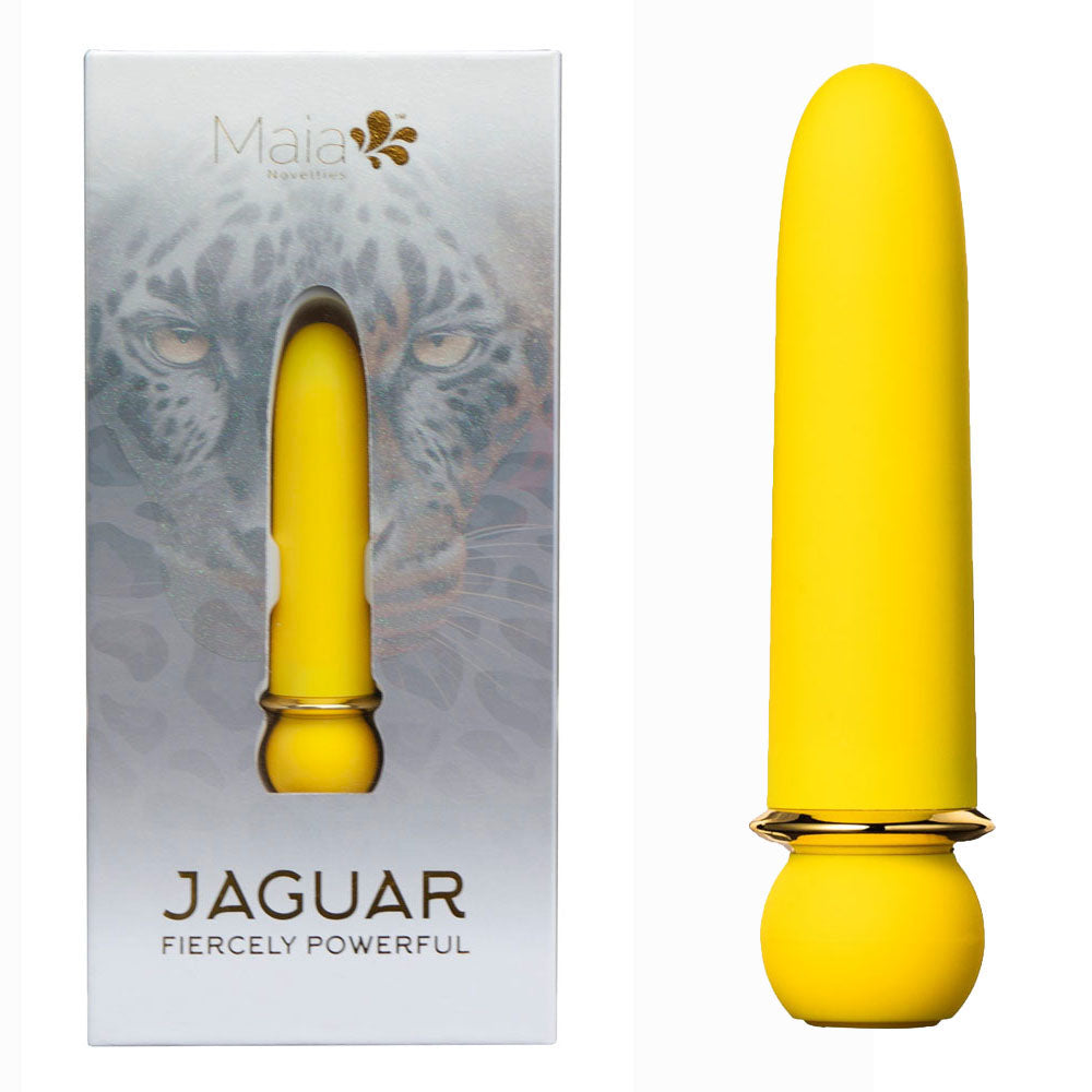 Maia JAGUAR - 10.1 cm USB Rechargeable Body-Safe Silicone Bullet Vibrator - Vibrant Yellow