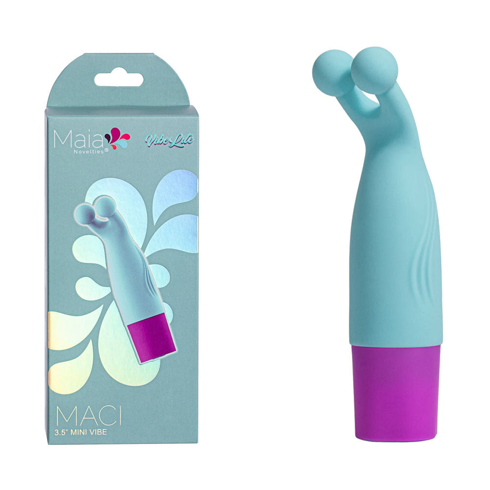 Maia MACI - Light Blue USB Rechargeable Bullet Vibrator (8.9 cm, Body-Safe Silicone)