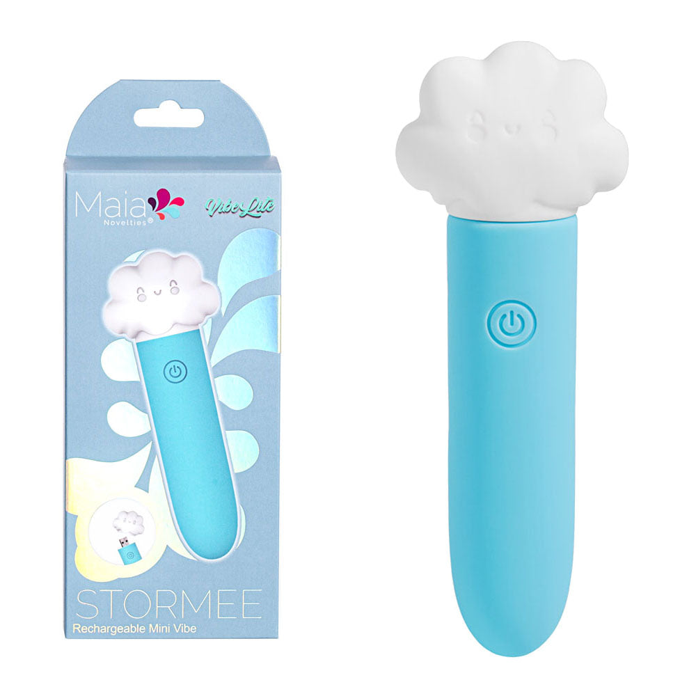 Maia STORMEE - Blue 11.1 cm Body-Safe USB Rechargeable Bullet Vibrator for Wellness