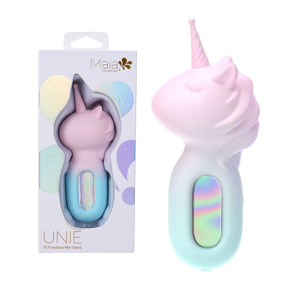 Maia UNIE - Gender-Neutral USB Rechargeable Unicorn Wand in Pink/Blue – Body-Safe Silicone for Wellness and Pleasure