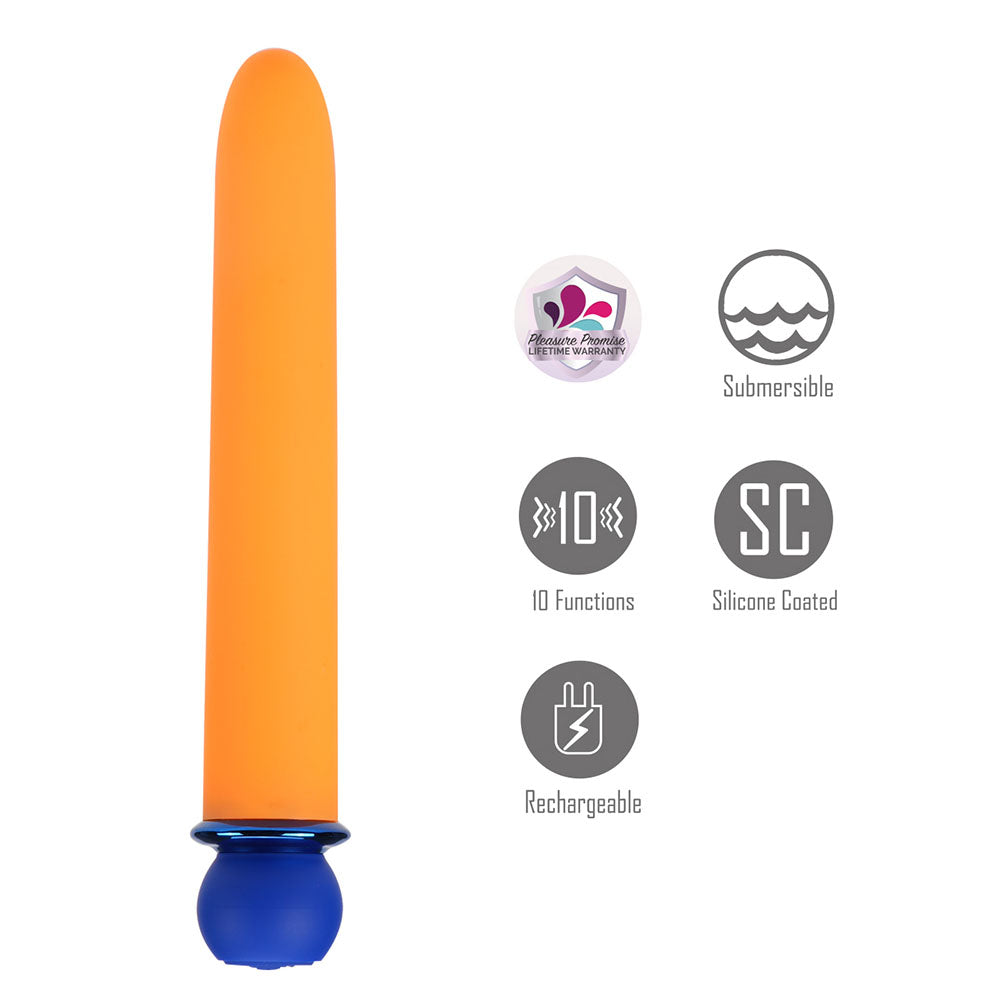 Maia RORI - Vibrant Orange XL Bullet Vibrator – 15.2 cm USB Rechargeable, Body-Safe Silicone