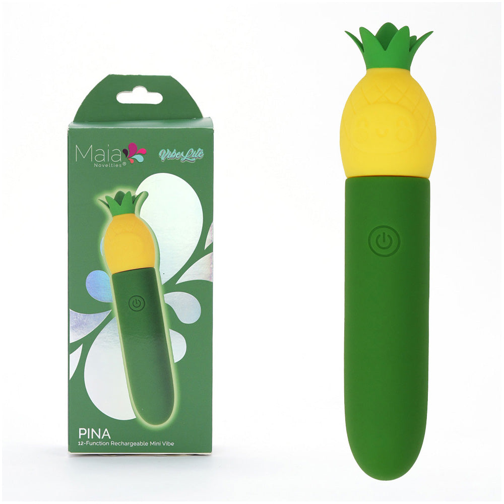 Maia Bullet – USB Rechargeable Personal Massager – Body-Safe Silicone – Green/Yellow