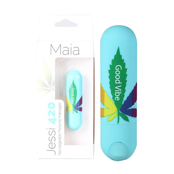 Maia Jessi 420 - Teal USB Rechargeable Bullet Vibrator (7.6 cm, Body-Safe Silicone)