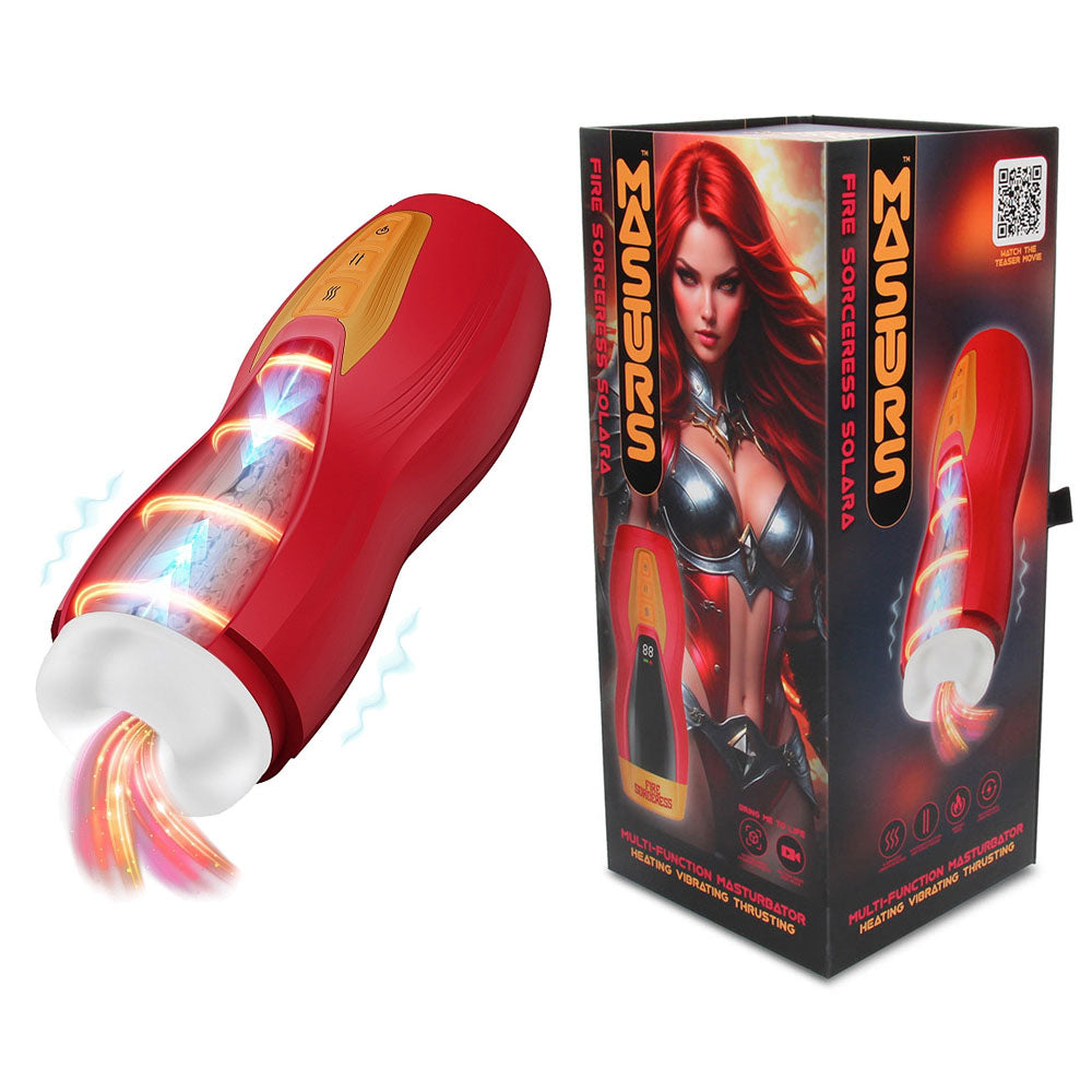 MASTURS Solara - USB Rechargeable Vibrating & Thrusting Auto Stroker with Heating and Augmented Reality Features