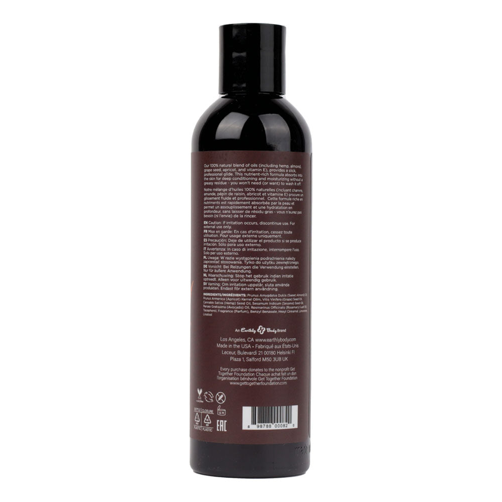 Hemp Seed Massage & Body Oil - Dreamsicle Scent (Tangerine & Plum) - 237 ml - Nourishing & Relaxing Formula