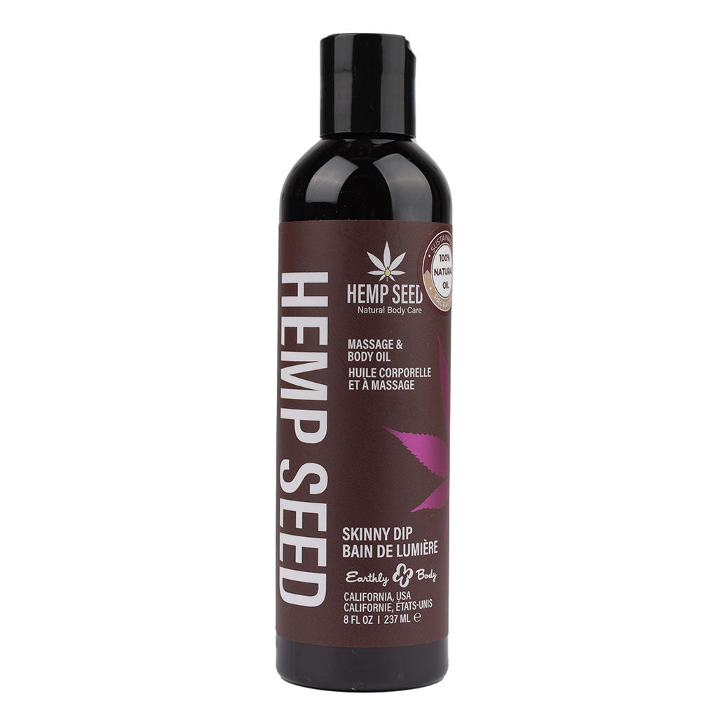 Hemp Seed Massage & Body Oil - Vanilla & Fairy Floss Scent - 237 ml Bottle for Relaxation and Wellness